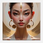 Radiant Elegance: Canvas Print of the Golden Goddess 8