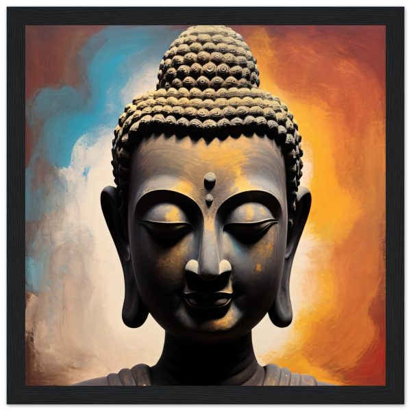 Mystic Luxe: Buddha Head Canvas of Tranquil Intrigue 4