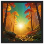 Autumnal Serenity in Framed Elegance – A Zen Forest Scene 6
