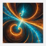 Eternal Tranquility: Golden Swirls on Canvas 5