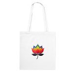 Vibrant Rainbow Lotus: An Eco-Friendly Tote Bag of Joy