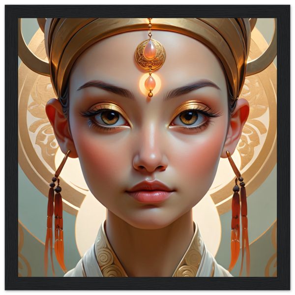 Elegance Unveiled: Golden Zen Enchantress Framed Poster 3