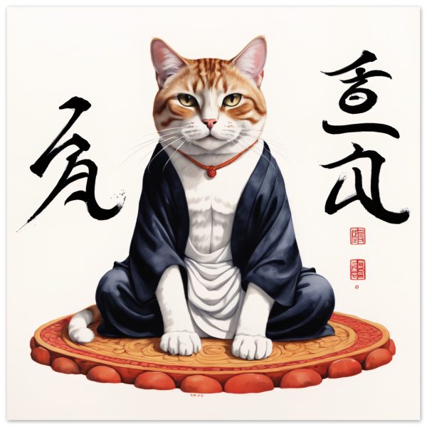 Zen Cat Wall Art – Feline Wisdom and Artistic