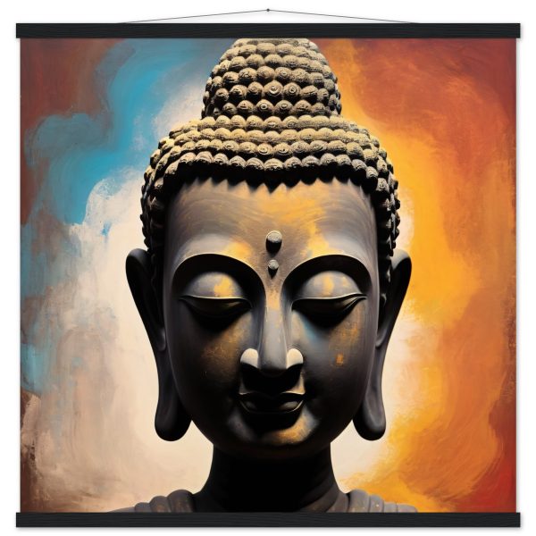 Mystic Luxe: Buddha Head Canvas of Tranquil Intrigue 9