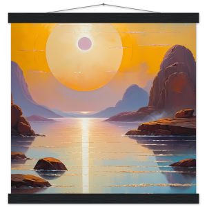 Rustic Sunset Serenity Poster with Hanger