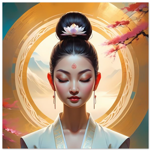 Woman Buddhist Meditating Canvas: A Visual Journey to Enlightenment 4