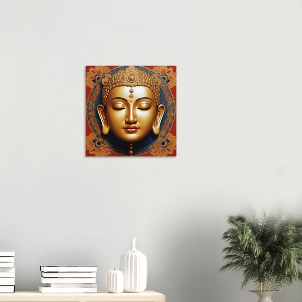 Golden Serenity: Zen Buddha Mask Poster 4