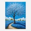 Blue Blossom Tree in a Field of Flowers 17
