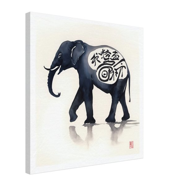 Eternal Serenity: The Enigmatic Black Zen Elephant Print 9