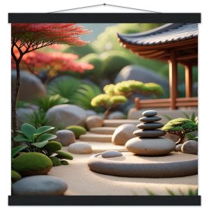 Harmony Unveiled: Japanese Pagoda Zen Garden Poster