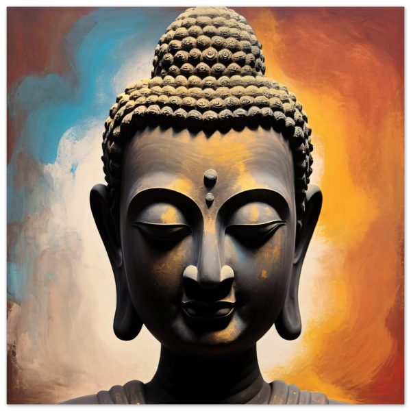 Mystic Luxe: Buddha Head Canvas of Tranquil Intrigue 2