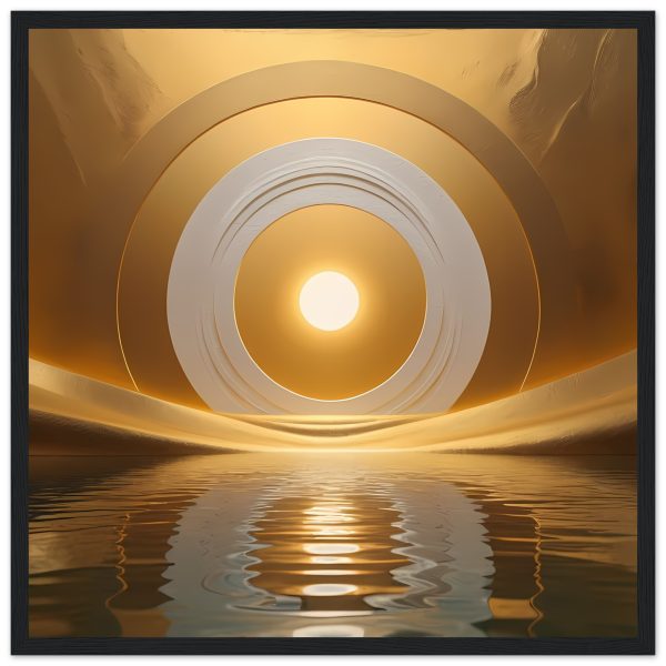 Illuminated Path: Golden Zenful Journey Framed Poster