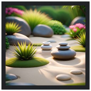 Elevate Your Space with Zen Garden Calmness: Framed Poster of Tranquility