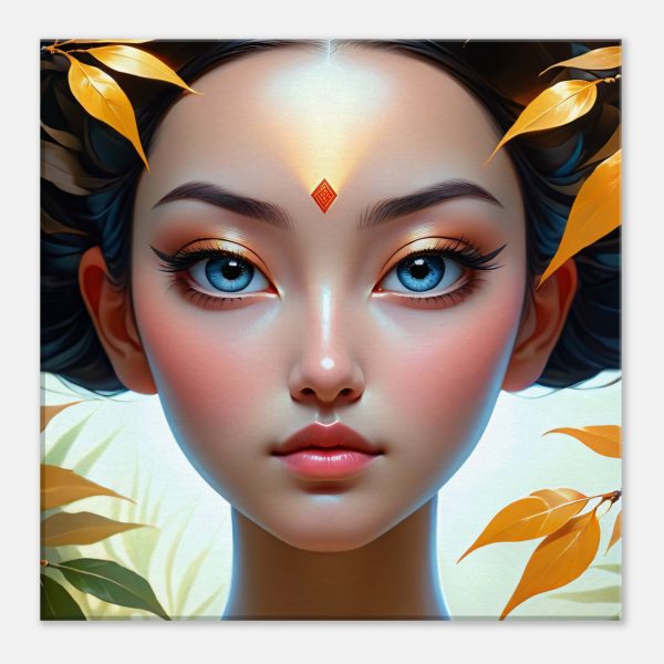 Floral Elegance: Canvas Zen Portrait of Natural Beauty 3