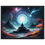 Meditation in Cosmic Harmony: Framed Zen-Inspired Masterpiece