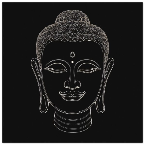 Monochrome Buddha Head Wall Art 7