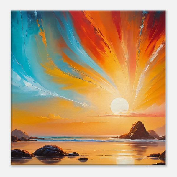Ocean Symphony at Sunset – Canvas Artwork for Tranquil Ambiance 2