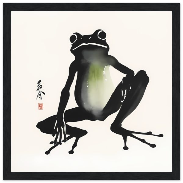 A Playful Symphony Unveiled in the Zen Frog Watercolor Print 3