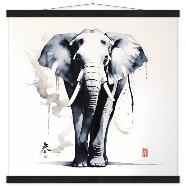 Harmony in Hues: The Majestic Zen Elephant Print 2