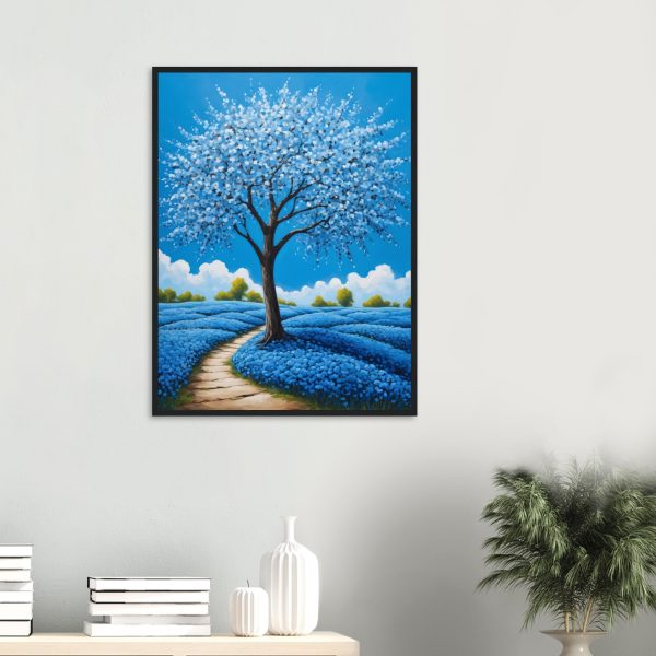 Blue Blossom Tree in a Field of Flowers 5