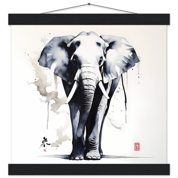 Harmony in Hues: The Majestic Zen Elephant Print 16