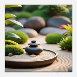 Tranquil Zen Garden: Immersive Canvas Art for Serenity 6