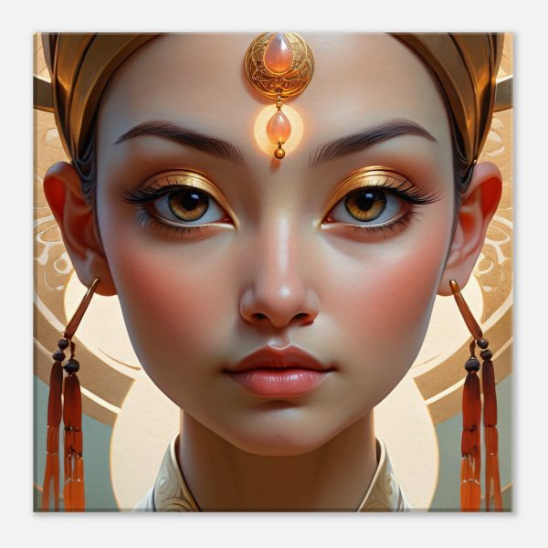 Ethereal Elegance: Golden Crown Canvas Art