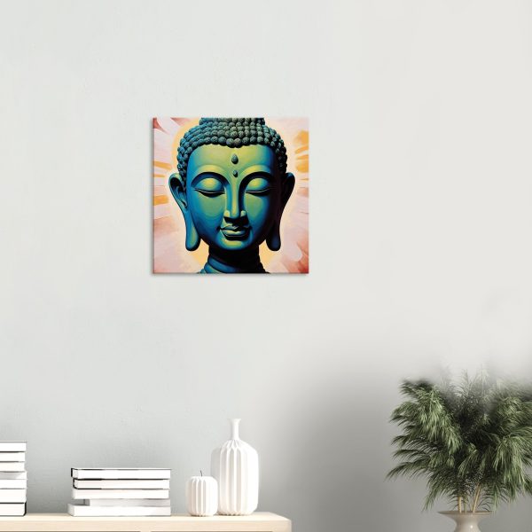 The Blue and Green Buddha Head Canvas 18