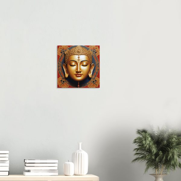 Golden Serenity: Zen Buddha Mask Poster 19