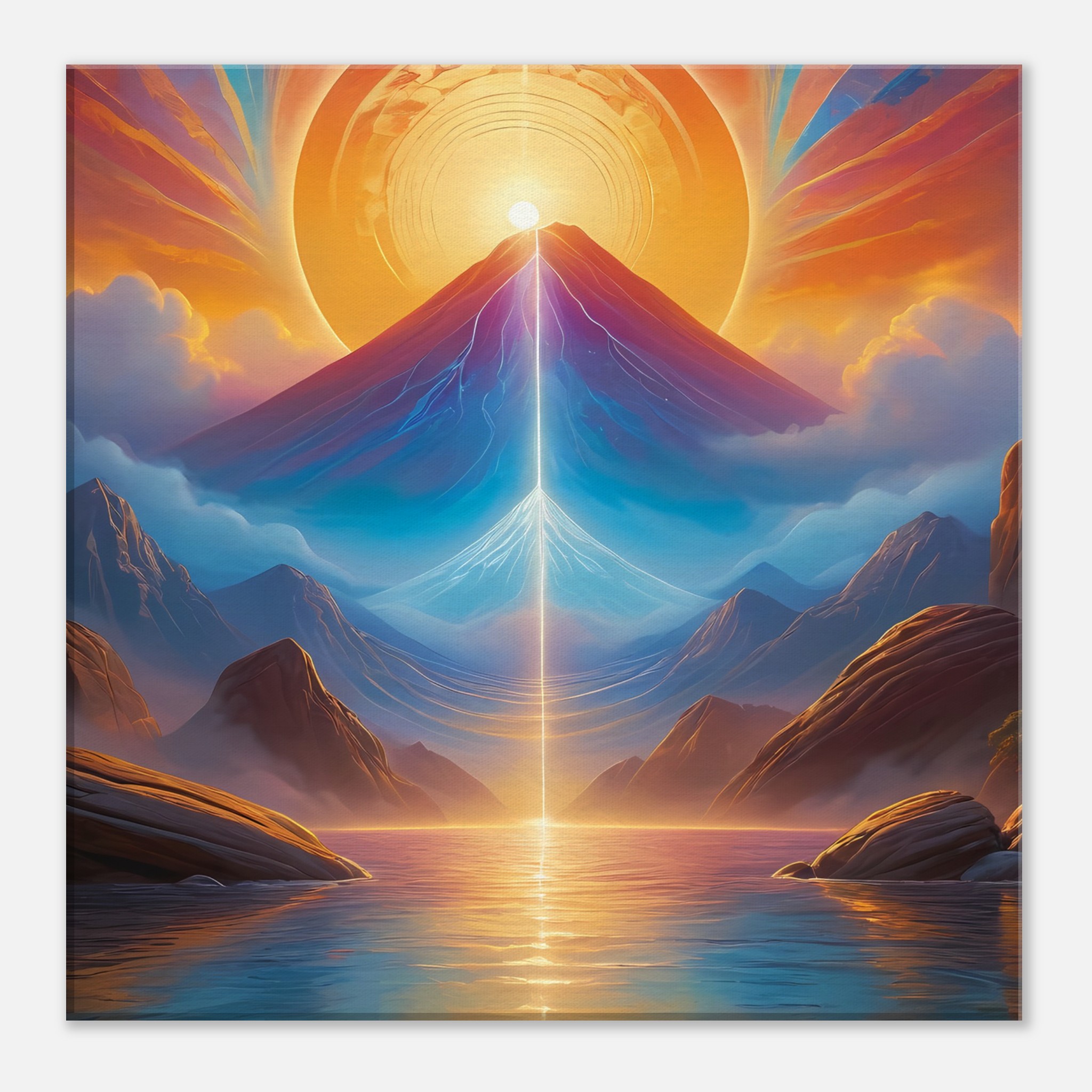 Mystical Sunrise Zen Artistry on Canvas