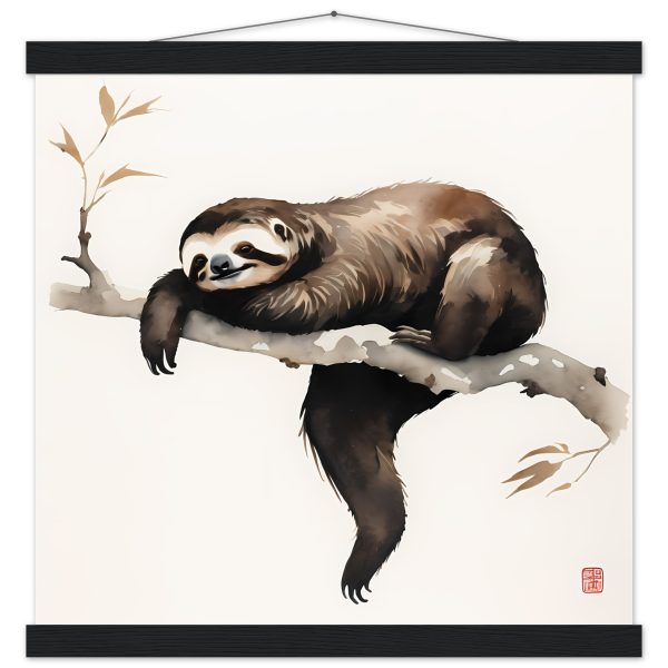 Embrace Peace with the Minimalist Zen Sloth Print 2