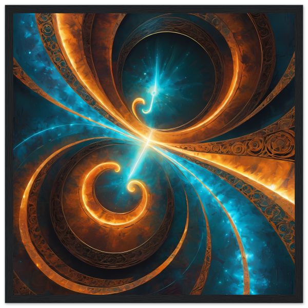 Zen Serenity Unveiled: Framed Poster with Golden Swirls 3