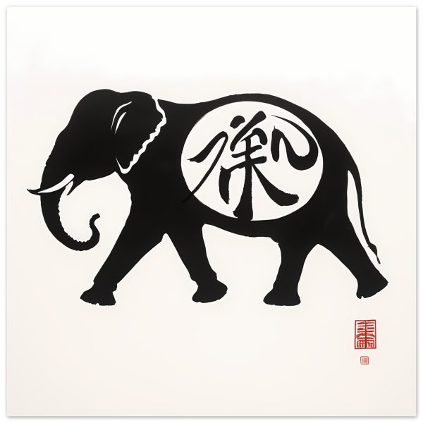 The Enigmatic Black Zen Elephant Silhouette
