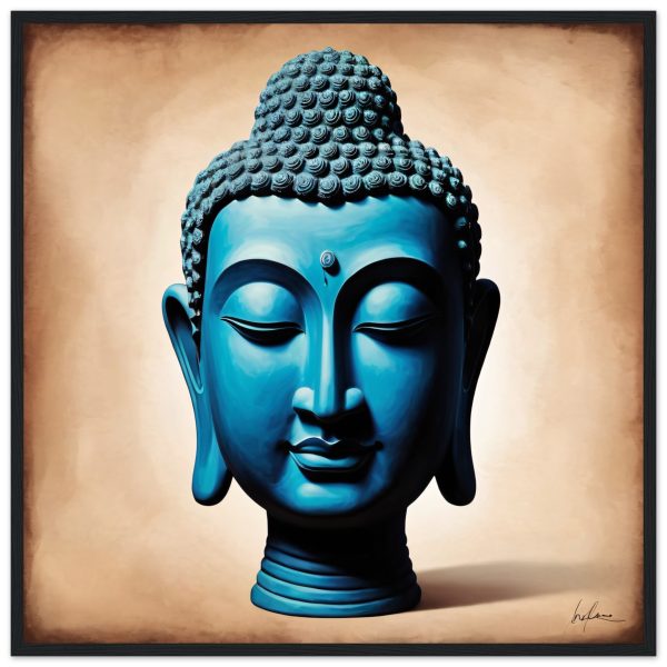 Blue Tranquillity: Buddha Head Elegance for Your Space 9