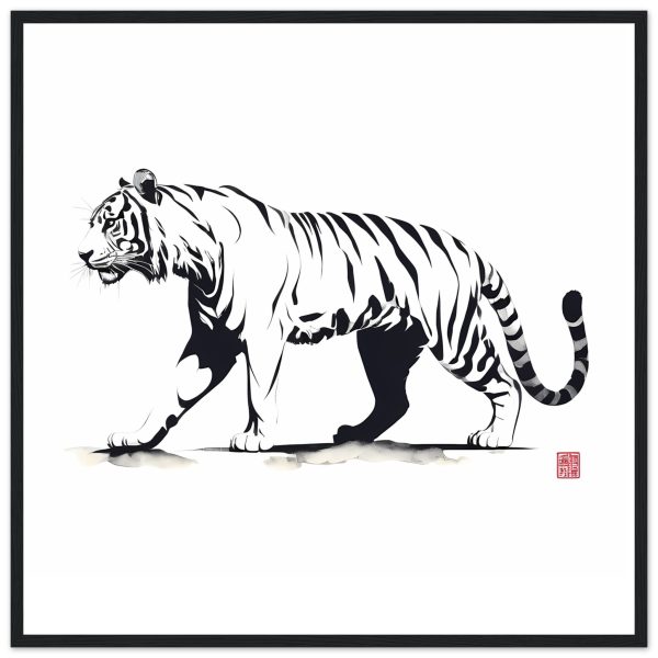 Monochrome Tiger Canvas Print 5