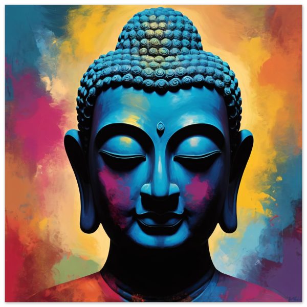Zen Spectrum: Vibrant Buddha Head Canvas Harmony 13