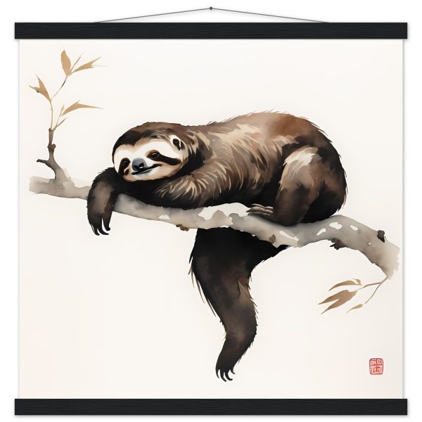 Embrace Peace with the Minimalist Zen Sloth Print 14
