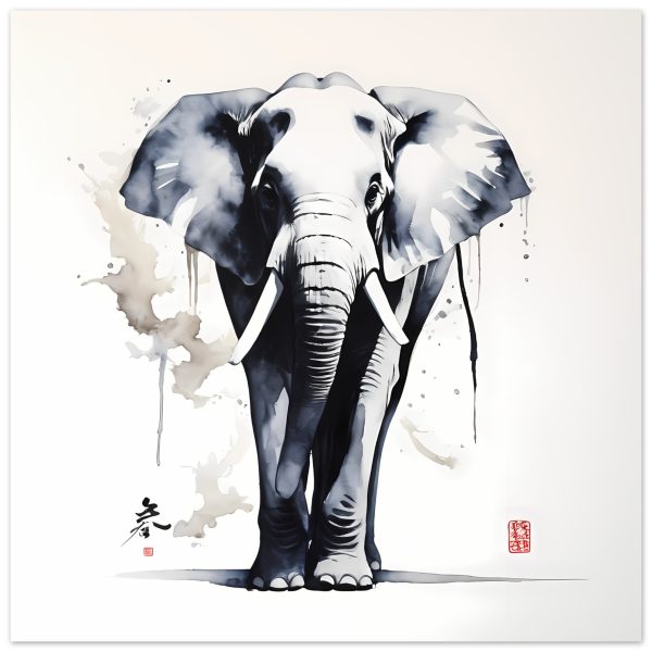 Harmony in Hues: The Majestic Zen Elephant Print 10