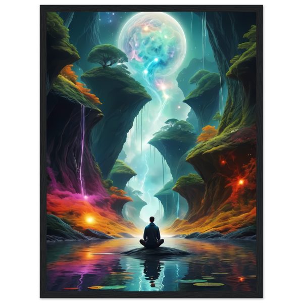 Mystic Serenity: Premium Framed Poster A Cosmic Meditation 4