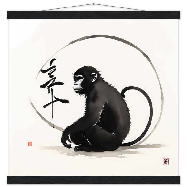 Tranquil Harmony: A Enchanting Zen Monkey Print 11