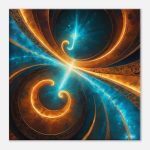 Eternal Tranquility: Golden Swirls on Canvas 8