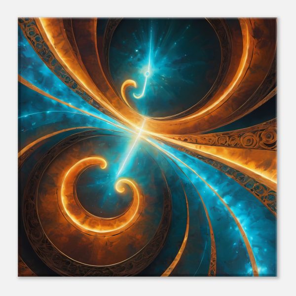 Eternal Tranquility: Golden Swirls on Canvas 4