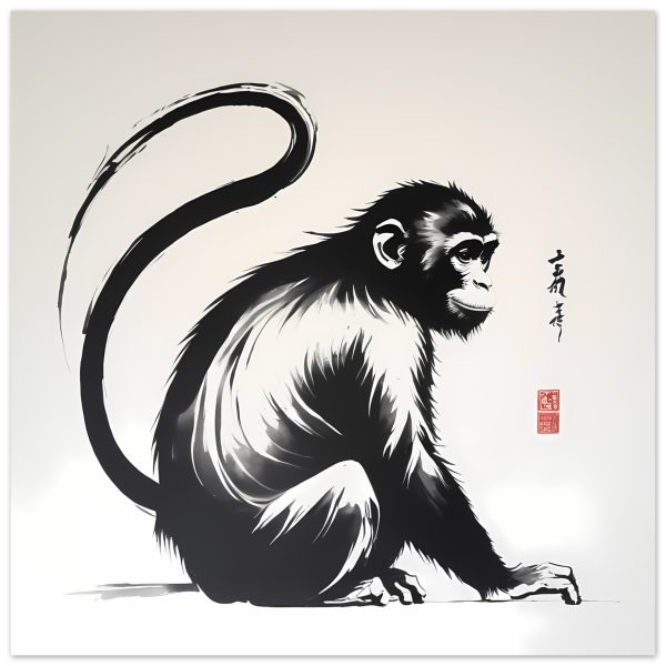 The Tranquil Charm of the Zen Monkey Print 16