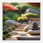Eternal Tranquility: Japanese Pagoda Zen Garden Canvas 8
