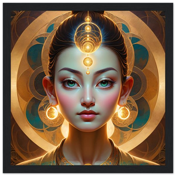 Gilded Elegance: Golden Goddess Zen Framed Art 3