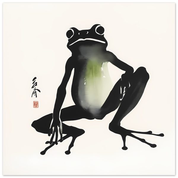 A Playful Symphony Unveiled in the Zen Frog Watercolor Print 9