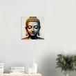 Golden Tranquility: Buddha Head Canvas Elegance 29
