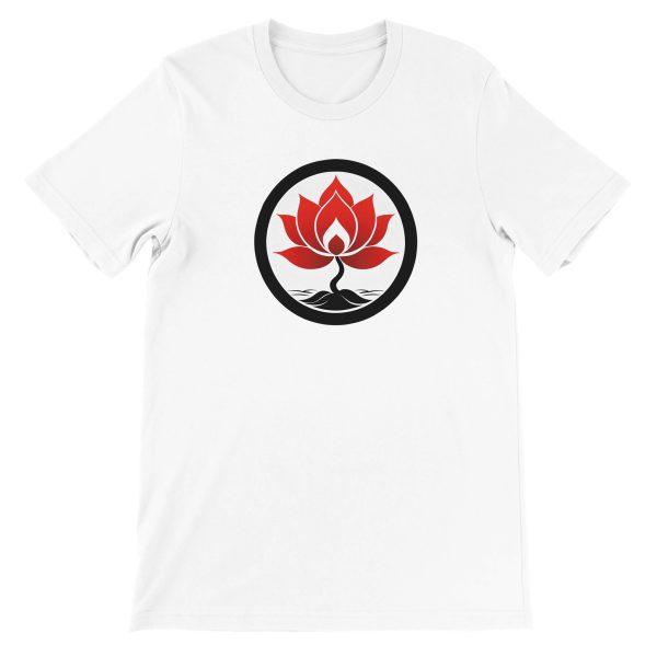 Elegant Red Lotus Blossom: Premium T-Shirt 3