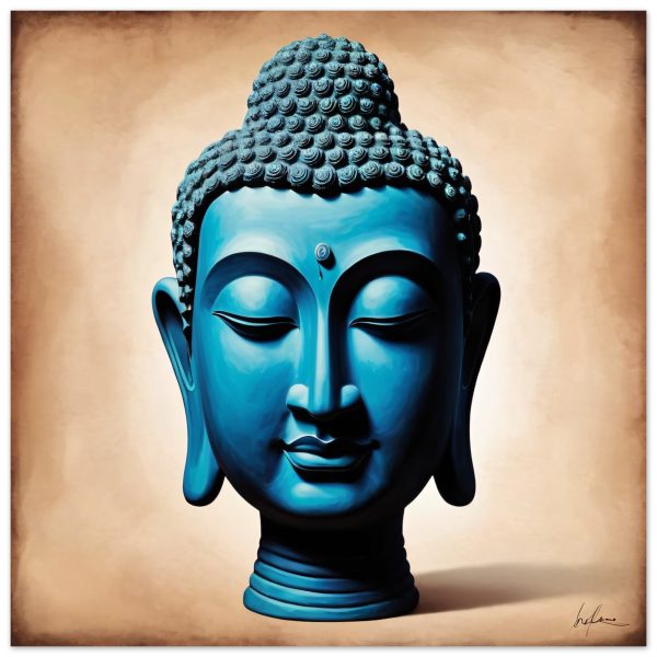 Blue Tranquillity: Buddha Head Elegance for Your Space 18