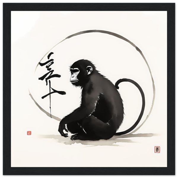 Tranquil Harmony: A Enchanting Zen Monkey Print 14
